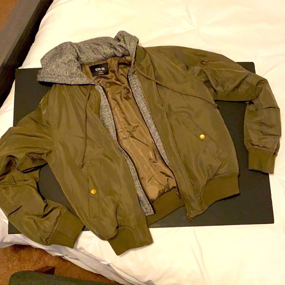Army green bomber jacket